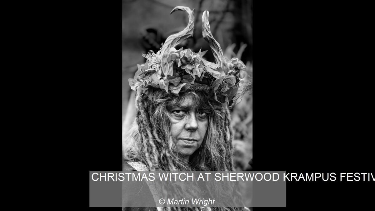 CHRISTMAS WITCH AT SHERWOOD KRAMPUS FESTIVAL